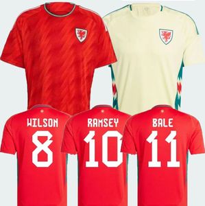 Pays de Galles 2024 Soccer Jersey Wilson Ramsey Bale 24 Team Team Shirt Soccer Men Kid Kit Full Full Uniforme Brooks Johnson Football Shirt