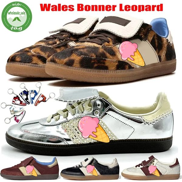 Gales Bonner Leopard Pony Diseñador original zapatos casuales Pharrell Humanrace White White White Negro Entrena roja Red Cream Plataforma de color verde