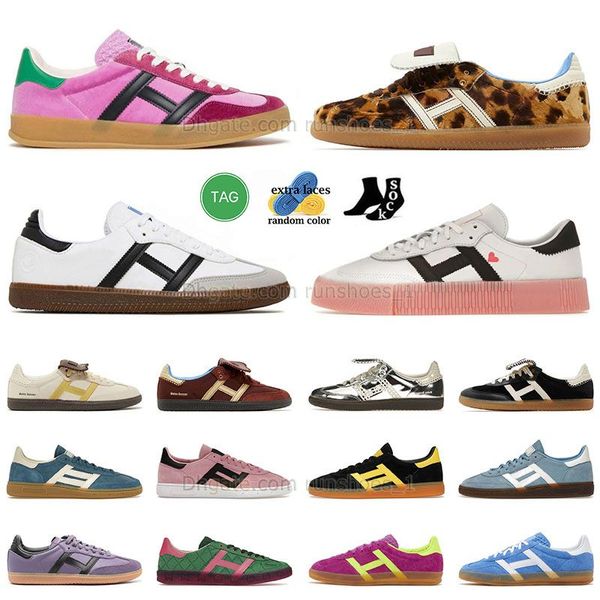 Pays de Galles Bonner, entraîneur léopard imprimé chaussures décontractées rouges rose 00s Plateforme de femme Green Bold Lace Up Sliver Blue Run Navy Womens White White Vow Suede Handball Brown Sneaker