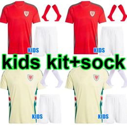 Club de Wales Club Sets Soccer Jersey 2024 Home Red Allen Bale Ramsey Shirt Team National James Wilson Brooks Giggs Away Welsh Football Uniform Child