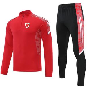 Wales National Football Team Heren Tracksuit Jacket Broek Voetbal Training Pakken Sportkleding Jogging Wear Adult Tracksuts259K