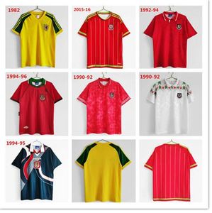 Wales retroshirt Wales klassiek voetbalshirt 1976 1982 1991 93 94 95 96 98 2000 2002 Giggs Hughes BALE Rush Boden Speed