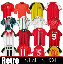 Pays de Galles Retro Soccer Jersey 1974 90 92 93 94 95 96 97 98 99 Giggs Bale Hughes Saunders Speed Speed Vintage Classic Football Shirt 2014 15 1990 1992 1994 1995 1982 83 2000 01