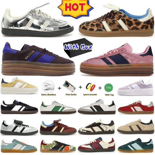 Gales con zapatos de caja Fashion Bonner Pony Pony Leopard Tonal Crema plateada Núcleo Sporty Sporty Rich Skate Zapatos Red White Green Mujeres Mujeres Sports Lowakers 9e