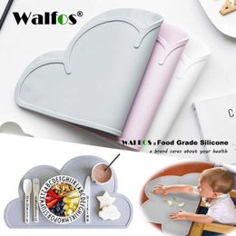 Walfos 100% Food Grade Siliconen Placemat Baby Kid Hittebestendige Mat Hittebestendige Siliconen Tafel Mat Place Mat Dinning 210706
