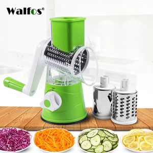 WALFOS 3 in 1 Groentesnijder Handmatig Keukenaccessoires Rasp Groentensnijder Ronde hakmolen Mandoline Shredder Aardappelgadgets 240105