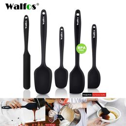 Walfos 5 pièces/ensemble spatule en silicone antiadhésive cuisson pâtisserie spatule en silicone résistant à la chaleur ustensile de cuisine café outil de cuisson 210326