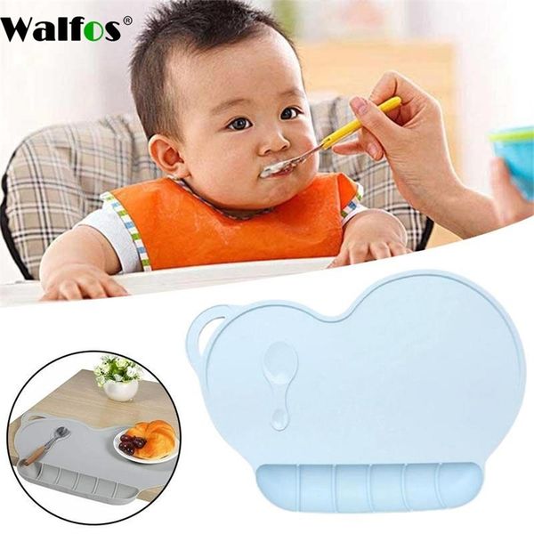 WALFOS Food Grade Silicone Baby Bib Table Mat Infant Tiny Diner Placemat portátil para niños Alimentación 220627