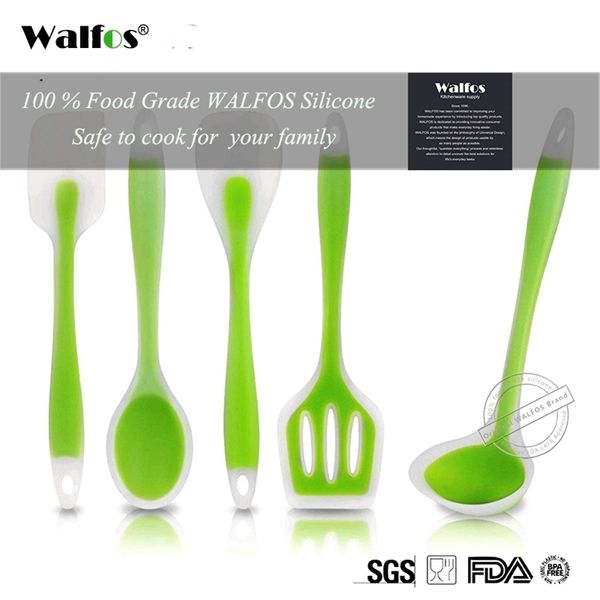 WALFOS Herramientas de cocina de silicona de grado alimenticio Accesorios Juego de utensilios de cocina resistentes al calor Espátula antiadherente Turner Cuchara Cuchara 201223