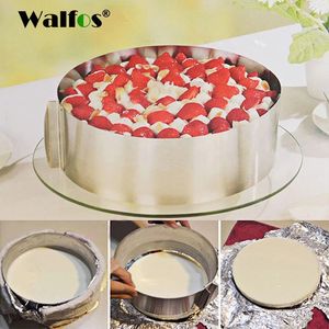WALFOS Food Grade RVS Verstelbare Cakevorm Intrekbare Cirkel Mousse Ringvorm Bakgereedschap Set Vorm Bakvormen 240226