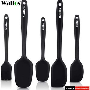 WALFOS ustensiles de cuisine outils de cuisson spatule en Silicone ensemble cuillère spatules à gâteau pour la cuisson et le mélange 201223