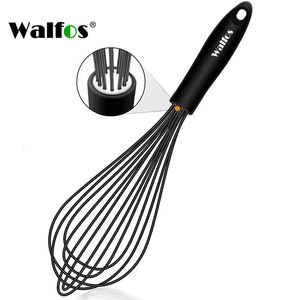 Walfos – fouet de cuisine en fil d'acier inoxydable, fouet en Silicone résistant à la chaleur pour outil d'agitation antiadhésif pour mousser les œufs 240307