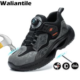 Waliantile Qualtiy Safety Shoes Sneakers pour hommes Construction Bottes de travail Puncture Proof Antismash Industry Footwear 240419