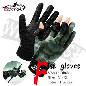 WALK FISH 1 paire de gants de pêche d'hiver de Sport 3 demi-doigt en plein air gants antidérapants respirants équipement de pêche 231228