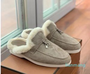 Marcher mocassins en daim mocassins laine de cisaillement en cuir véritable sans lacet appartements femmes et hommes créateurs de luxe robe chaussures de couple