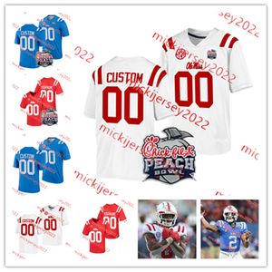 Walker Howard 2024 Peach Bowl Ole Miss Football Jersey 9 Tre Harris 5 Zakhari Franklin Ole Miss Rebels Maillots cousus sur mesure pour hommes jeunes