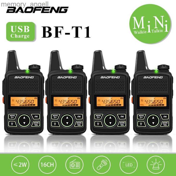 Walkie Talkie 1/2/3/4 piezas BAOFENG BF-T1 Mini Walkie Talkie UHF CB Estación de radioaficionado Radio para niños aficionados Transceptor Hf BAOFENG T1 Juguete para niños HKD230922