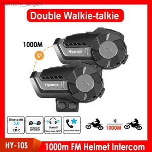 Talkie Walkie 1 paire Radio FM Intercom Moto Casque Casque Interphone Hy-01S Haut-Parleur 2 Coureurs 1000M Bt 5.0 Moto Communicateur Moto HKD230925