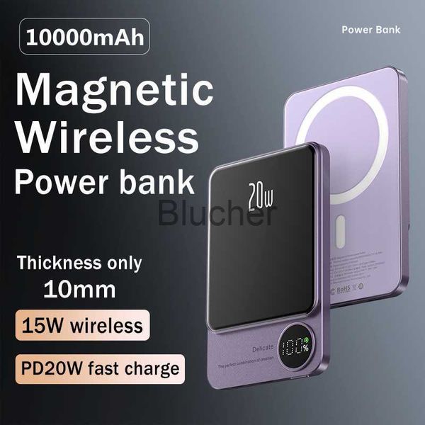 Talkie Walkie 10000mAh Portable Powerbank Type C Chargeur Rapide Banque D'alimentation Sans Fil Magnétique Pour iPhone 14 13 12 Samsung Magsafe Série x0802