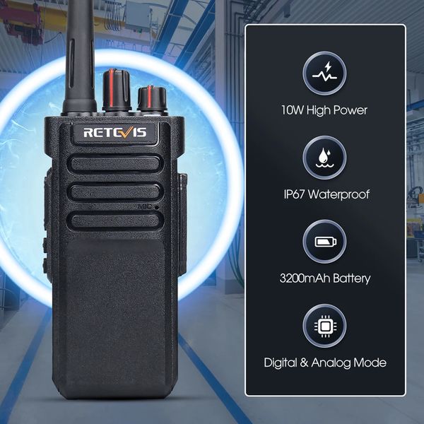 Talkie-walkie 10W Retevis RT29D DMR Talkie-walkie Bluetooth longue portée Puissant talkie-walkie étanche Radio bidirectionnelle UHF pour Resort Club 231023