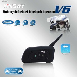 Talkie-walkie 1200M V6 Plus casque de Moto Interphone Bluetooth Moto casque pour 6 coureurs Interphone sans fil communicateur YQ240130