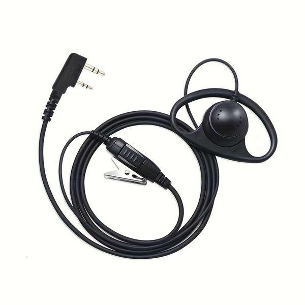 Oreillette pour talkie-walkie 1 pièce, casque Radio PTT micro oreillette de sécurité en forme de D Compatible avec Baofeng UV-5R 888S UV-82 RT21