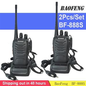 Walkie Talkie 2 STUKS Baofeng BF 888S BF 888s 5W Draagbare CB Ham Radio Twee weg Radio16CH Beroep Transceiver Walkies Set 230731