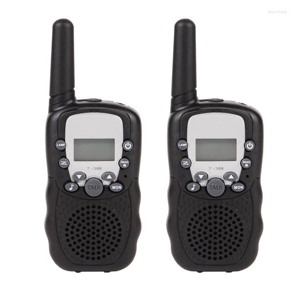 Talkie-walkie 2 pièces T388 enfants 100-500M Distance de Communication rétro-éclairage écran LCD Mini 2Ch UHF