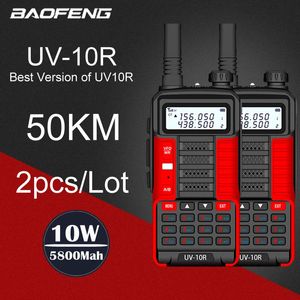 Walkie Talkie 2023 Baofeng Profesional UV 10R 10 km 128 canales VHF UHF Banda dual Bidireccional CB Ham Radio UV10R 2 PCS 231019