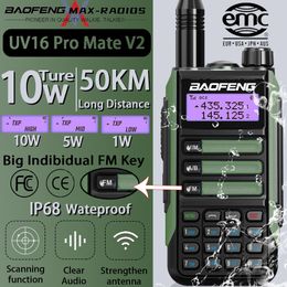 Walkie Talkie 2023 BaoFeng UV 16 Pro Mate V2 Maximaliseren 10w Lange Afstand Waterdicht UV16 Two Way Radio Opgewaardeerd UV5R Max 230731