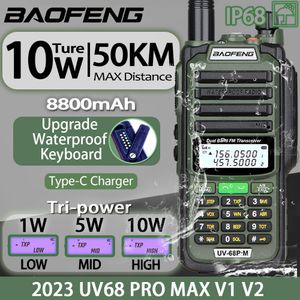 Walkie Talkie 2023 Baofeng UV 68 Pro Max V2 10W IP68 Impermeable de alta potencia CB Ham de largo alcance UV68 Radio portátil de dos vías caza 230823