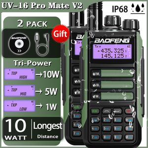 Talkie-walkie 2PACK BaoFeng UV 16 Pro Mate V210W UV16Pro Chargeur maximal de type C Sonde longue distance Mise à niveau radio UV5R UV10R Max V2 230731