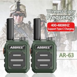 Talkie-walkie 2 pièces ABBREE AR 63 UHF fréquence de copie sans fil puissant récepteur Scanner longue portée Radio bidirectionnelle 230823