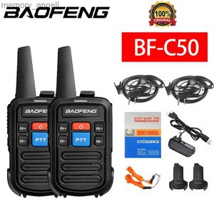 Walkie Talkie 2 stks Baofeng BF-C50 Mini Walkie Talkie Draagbare Hamradio Comunicador UHF Dual Band Tweerichtingsradio HF Transceiver HKD230922