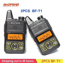 Walkie Talkie 2 stks Baofeng BF T1 Mini Ham Comunicador Twee Manier Radio Draagbare Profesional BFT1 Radio Stations Transceiver 231117