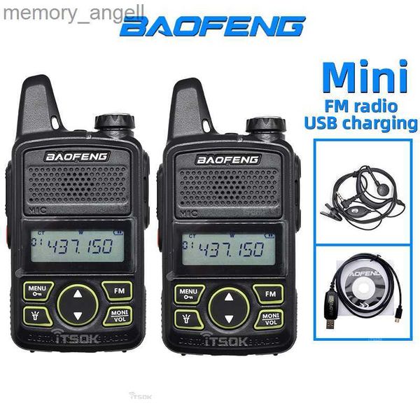 Walkie Talkie 2 piezas baofeng BF T1 Mini Walkie Talkie Ham radio comunicador Radios bidireccionales Transceptor profesional portátil de estaciones de radio CB HKD230922