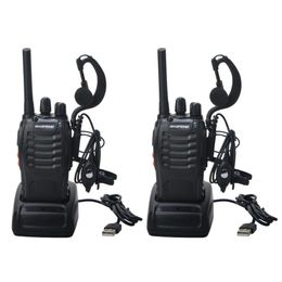 Walkie Talkie 2 stuks Baofeng BF88E PMR 05W 16CH UHF 4460062544619375MHz 125KHz Kanaalscheiding met USB-oplader Headset 231030