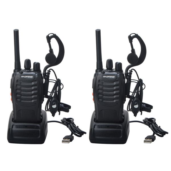 Walkie Talkie 2 uds Baofeng BF88E PMR 05W 16CH UHF 4460062544619375MHz 125KHz separación de canales con cargador USB auriculares 230830