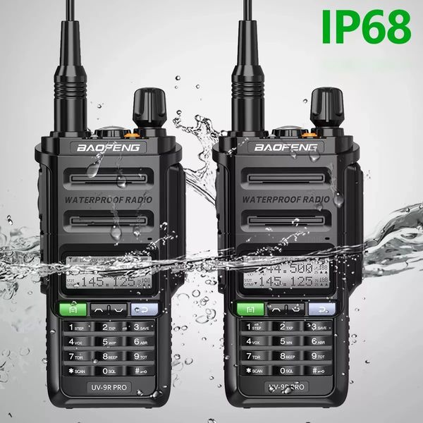 Talkie-walkie 2 pièces Baofeng UV-9R PRO haute puissance améliorée PLUS IP68 étanche longue portée double bande Radio amateur 221108