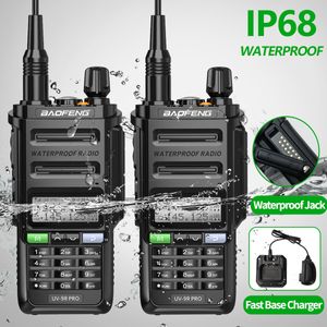 Talkie-walkie 2 pièces Baofeng UV 9R PRO IP68 étanche double bande 136 174 400 520 MHz Radio amateur améliorée de UV9R longue portée UV XR 230823