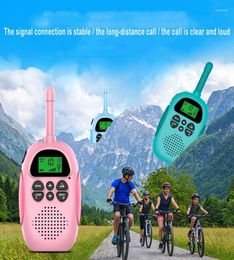 Talkie-walkie 2 pièces pour enfants, bleu et rose, Signal fort, Rechargeable par USB, cadeau pour enfants, jouet d'extérieur 5936772