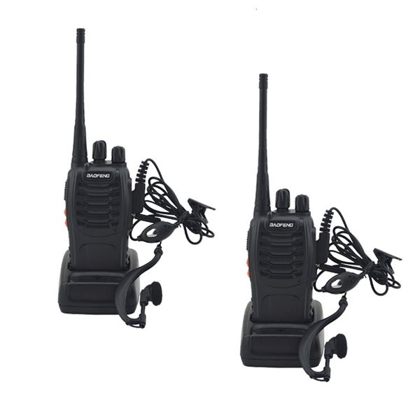 Walkie Talkie 2 piezas / lote BF 888S baofeng walkie talkie 888s UHF 400 470 MHz 16 canales Radio bidireccional portátil con auricular bf888s transceptor 230823