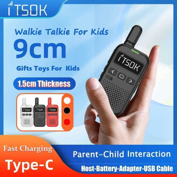 Walkie Talkie 2 uds Mini juguete ITSOK M1 1 ~ 5 Km UHF regalos para niños tableta fuselaje colorido Radio bidireccional Walkie Talkie Profesional de largo alcanceL2403L2403