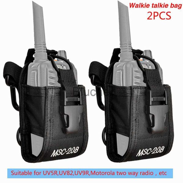 Walkie Talkie 2PCS MSC20B Bolsa de nylon Bolsa Walkie Talkie Estuche de transporte para Baofeng UV5R UV82 bf888S UV9R Plus TYT Mototrola Ham Two Way Radio x0802