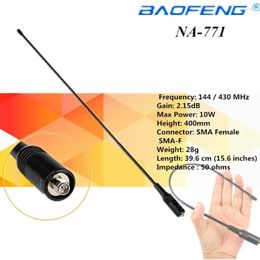 Walkie talkie 2pcs nagoya na-771 dubbele band baofeng antena vhf/uhf sma-feminino para radio portatil uv-5r uv-82 bf-888s