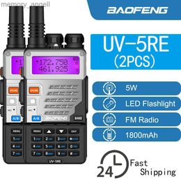 Walkie Talkie 2 stks/pak Baofeng UV-5RE Walkie Talkie Dual Band Mobiele Ham Radio Handheld Walkie Talkie 5W Lange afstand Interphone HKD230925