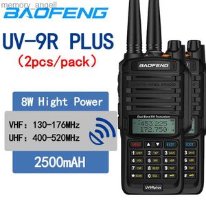 Walkie Talkie 2 unids/pack Baofeng UV-9R PLUS radioaficionado de doble banda impermeable walkie-walkie portátil vhf uhf interfono HKD230925