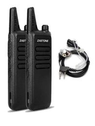 Talkie-walkie 2 pièces Zastone X6 UHF 400470Mhz 16 canaux Radio bidirectionnelle avec casque Portable2054504