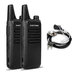 Walkie Talkie 2pcs Zastone X6 UHF 400470MHz 16 canaux Radio bidirectionnelle avec casque Portable2131672