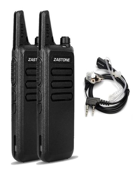 Walkie talkie 2pcs zastone x6 uhf 400470mhz 16 canaux radio bidirectionnelle avec casque portable4203416